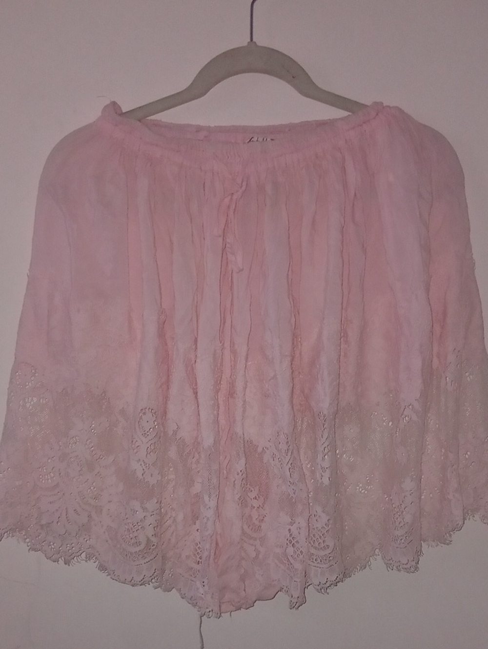 Intimately Free People garment  Blush Pink Lace-Trim Boho Shorts